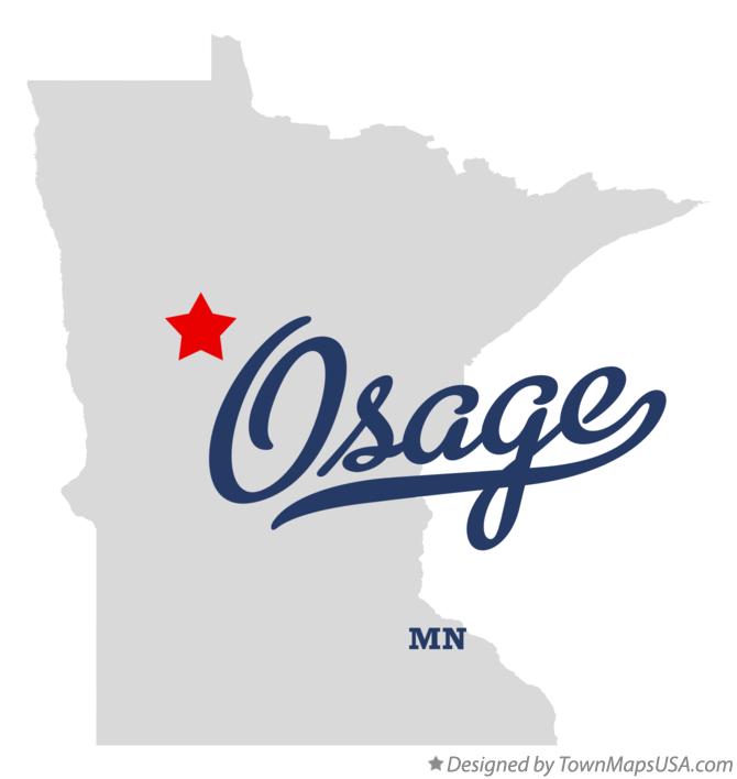 Map of Osage Minnesota MN