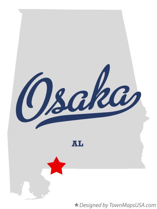 Map of Osaka Alabama AL