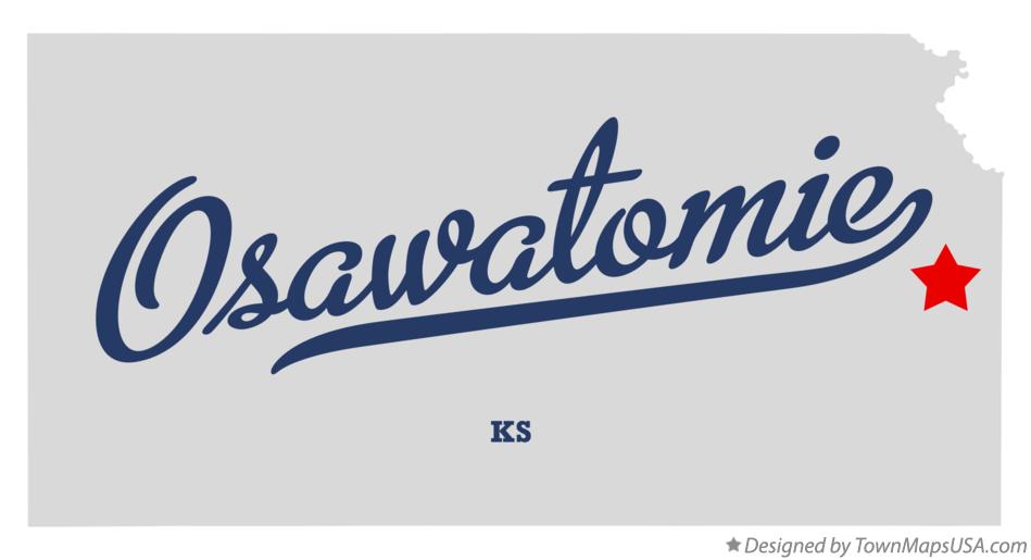 Map of Osawatomie Kansas KS