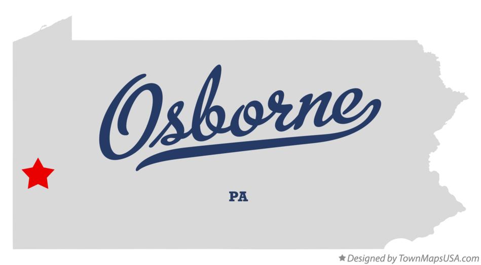 Map of Osborne Pennsylvania PA