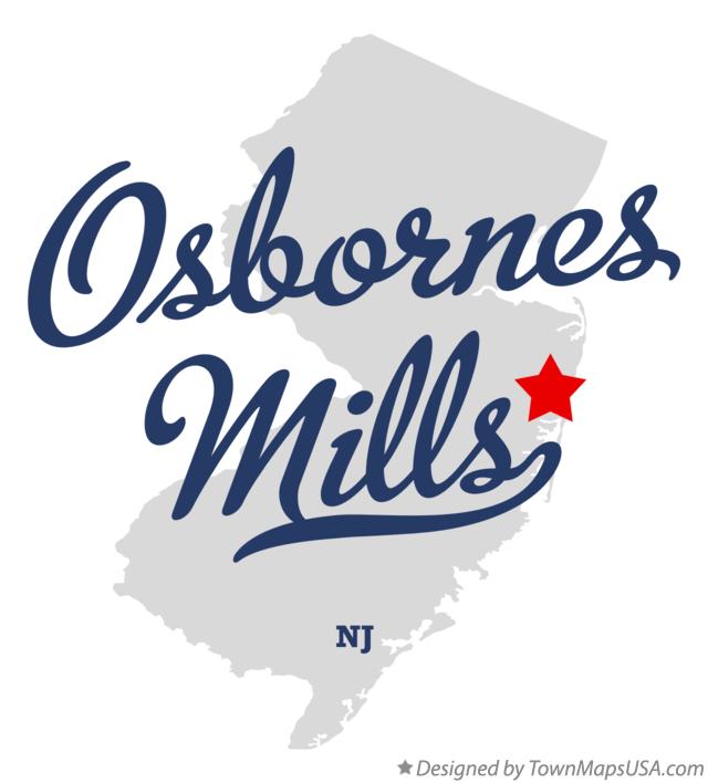 Map of Osbornes Mills New Jersey NJ