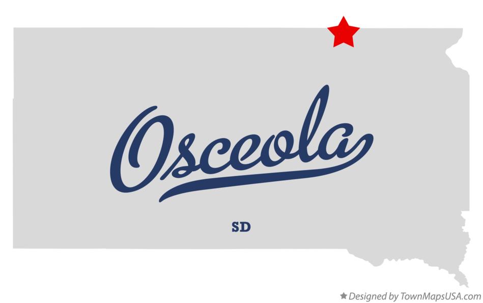 Map of Osceola South Dakota SD