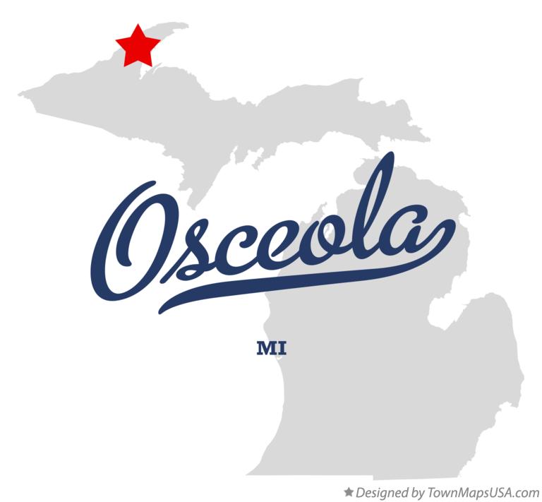 Map of Osceola Michigan MI
