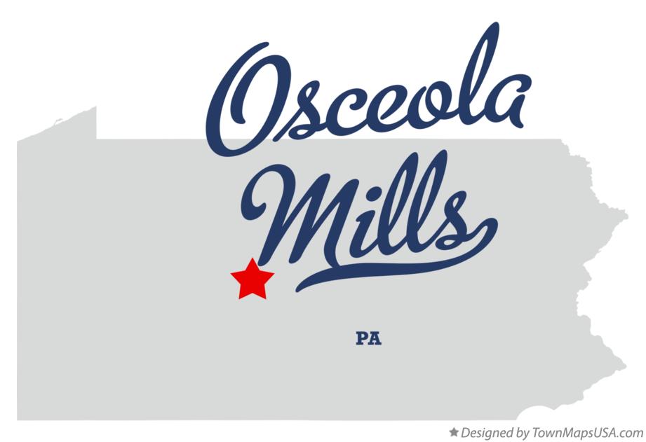 Map of Osceola Mills Pennsylvania PA