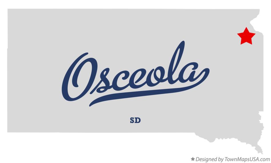 Map of Osceola South Dakota SD