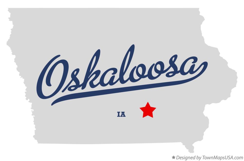 Map of Oskaloosa Iowa IA