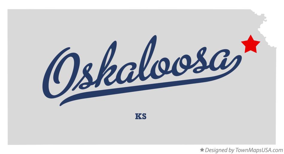 Map of Oskaloosa Kansas KS
