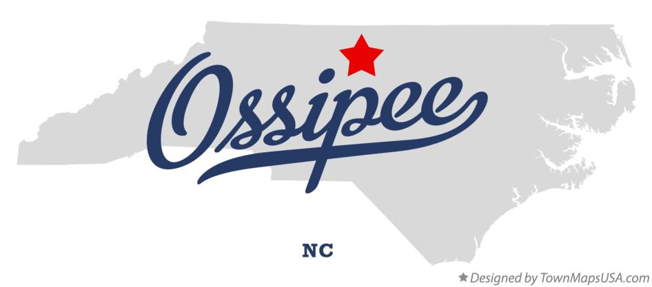 Map of Ossipee North Carolina NC