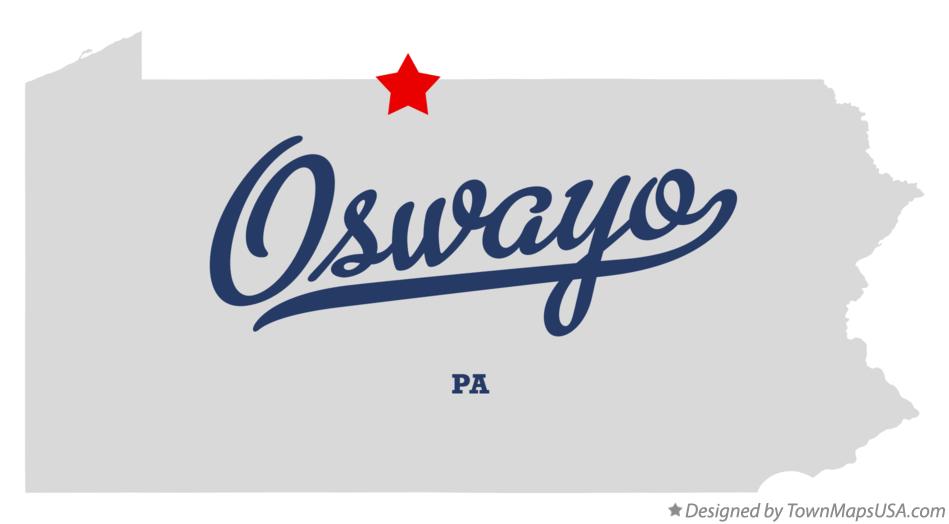 Map of Oswayo Pennsylvania PA