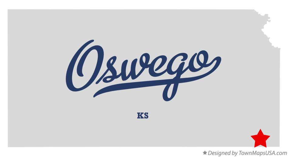 Map of Oswego Kansas KS