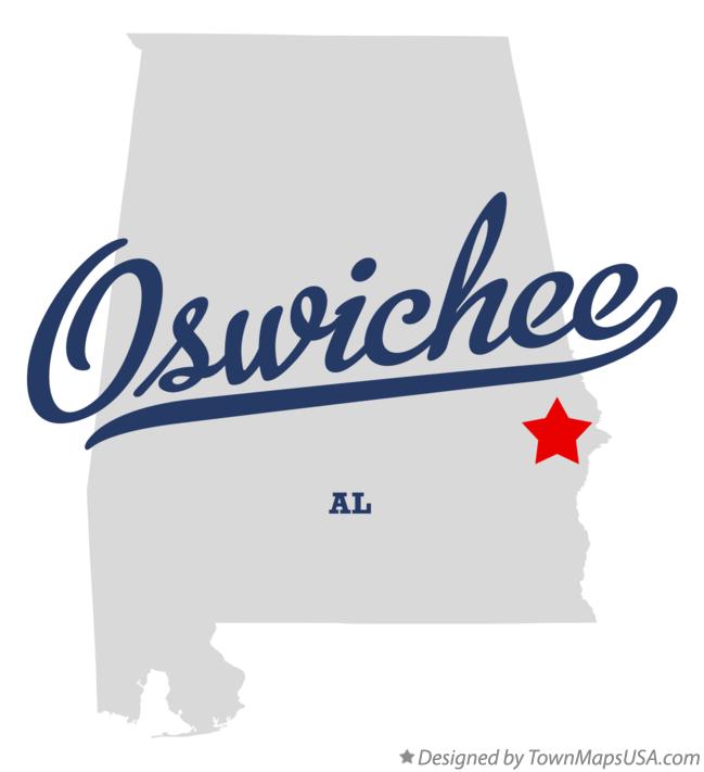 Map of Oswichee Alabama AL