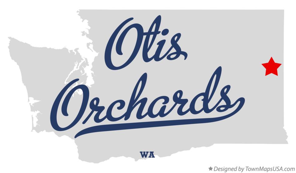 Map of Otis Orchards Washington WA