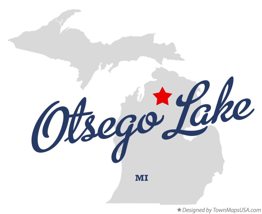Map of Otsego Lake Michigan MI