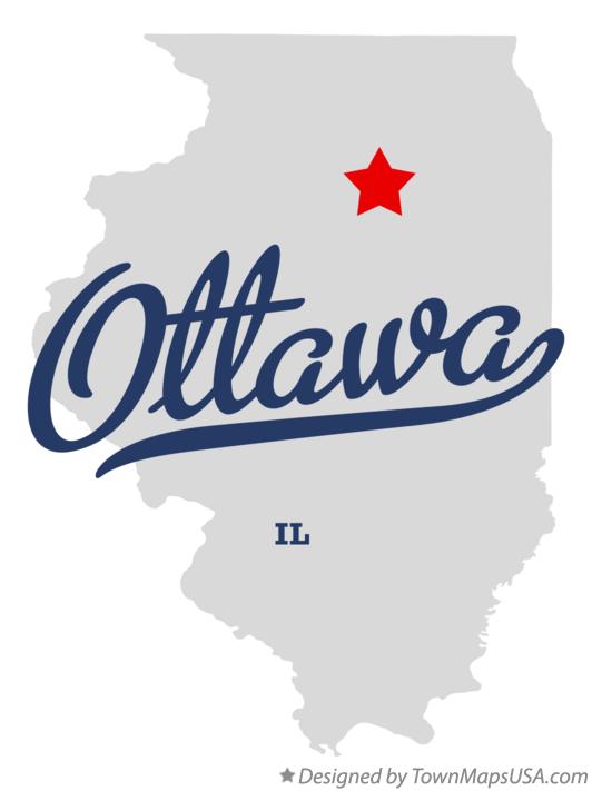 Map of Ottawa Illinois IL