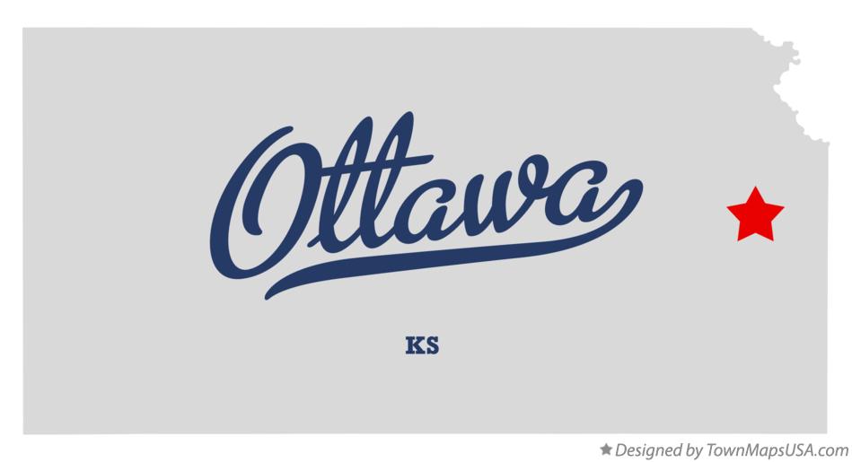 Map of Ottawa Kansas KS