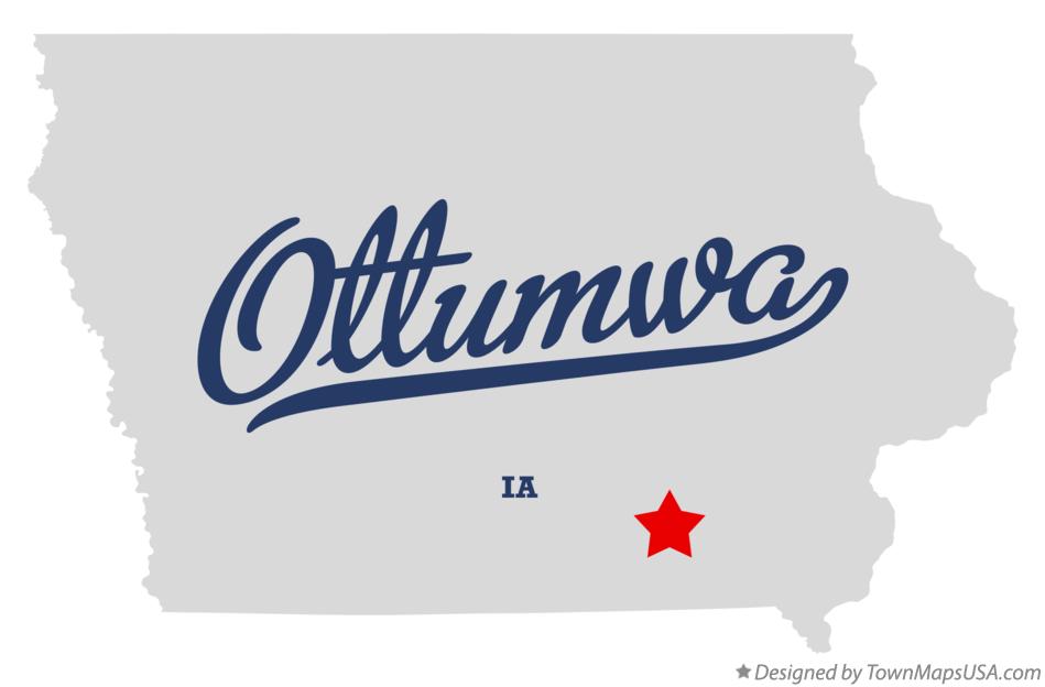 Map of Ottumwa Iowa IA