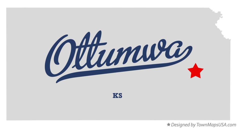 Map of Ottumwa Kansas KS