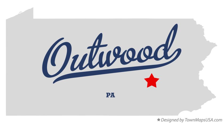 Map of Outwood Pennsylvania PA