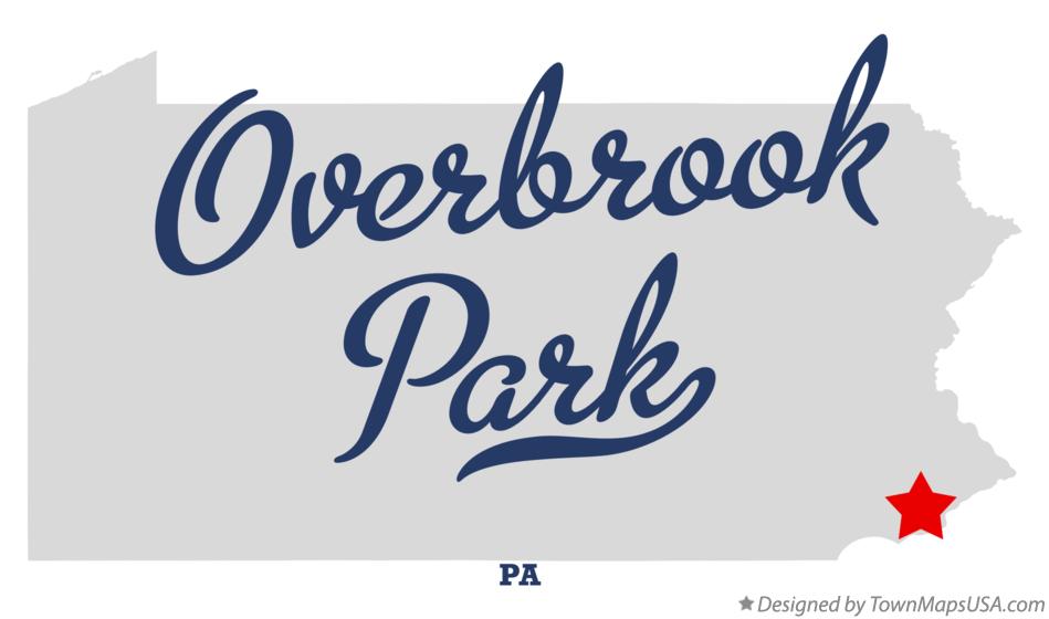 Map of Overbrook Park Pennsylvania PA