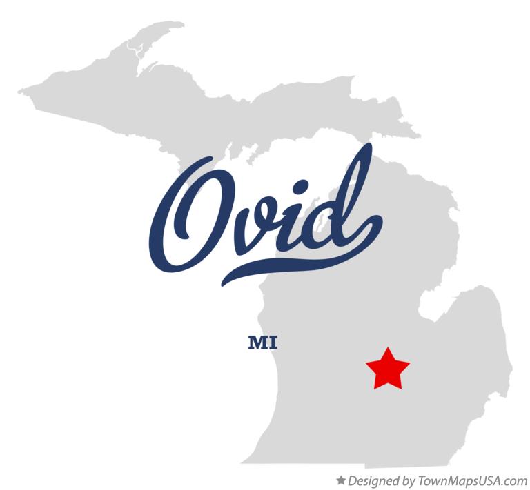 Map of Ovid Michigan MI