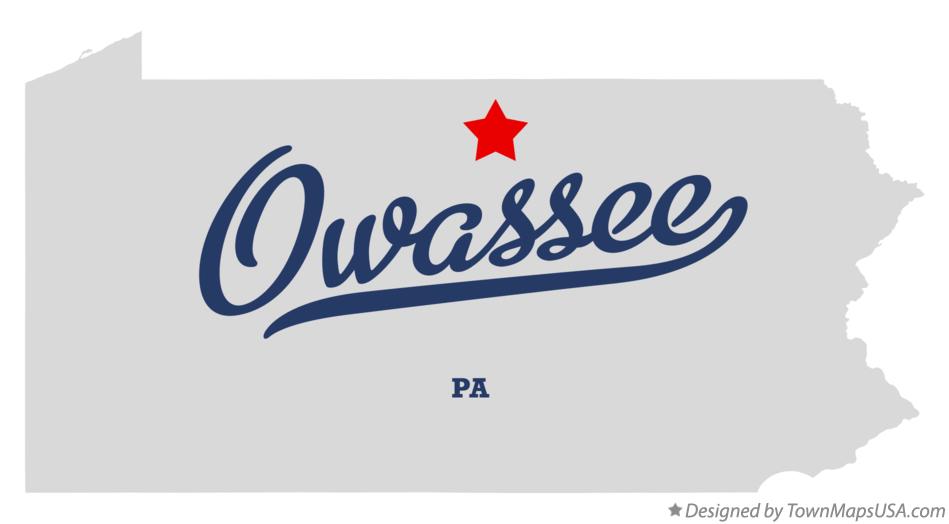Map of Owassee Pennsylvania PA