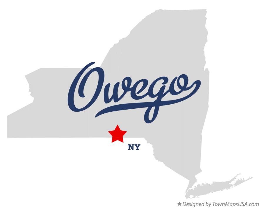 Map of Owego New York NY