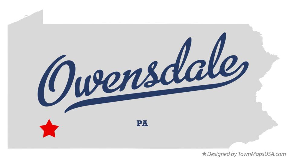 Map of Owensdale Pennsylvania PA