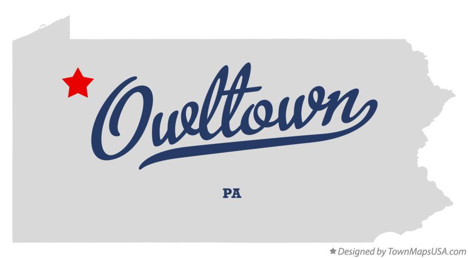 Map of Owltown Pennsylvania PA