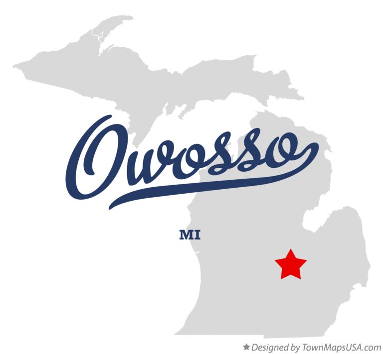 Map of Owosso Michigan MI