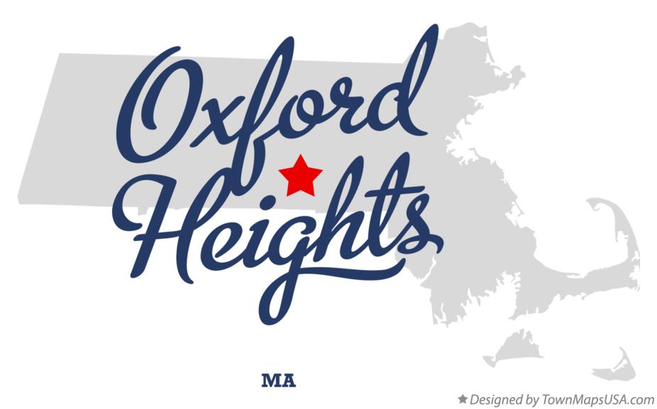 Map of Oxford Heights Massachusetts MA