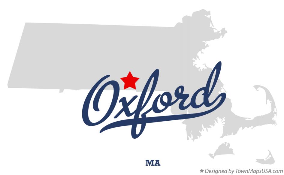 Map of Oxford Massachusetts MA