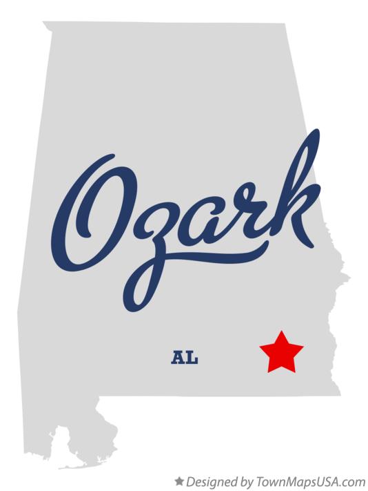Map of Ozark Alabama AL