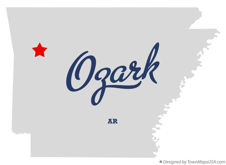 Map of Ozark Arkansas AR