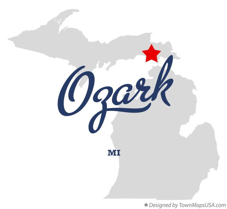 Map of Ozark Michigan MI