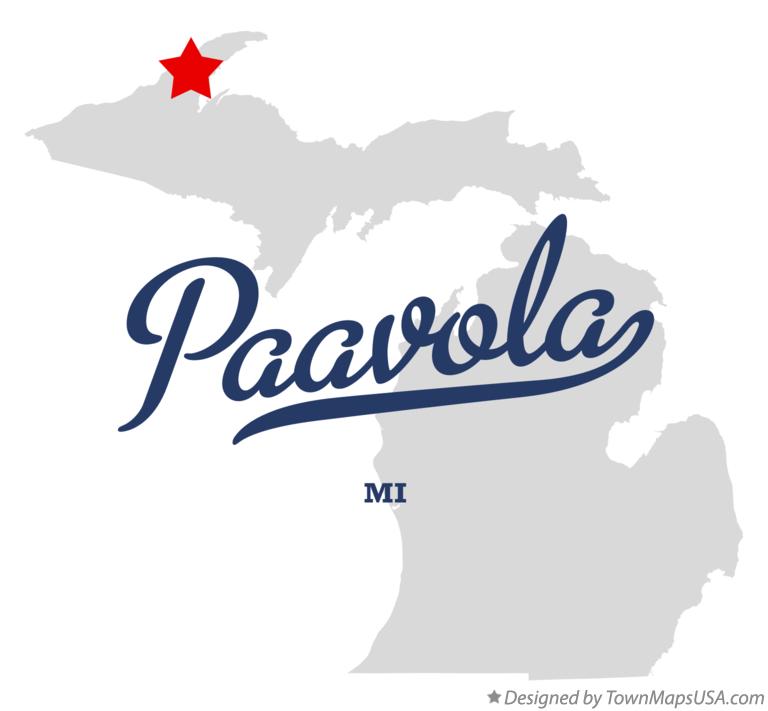 Map of Paavola Michigan MI