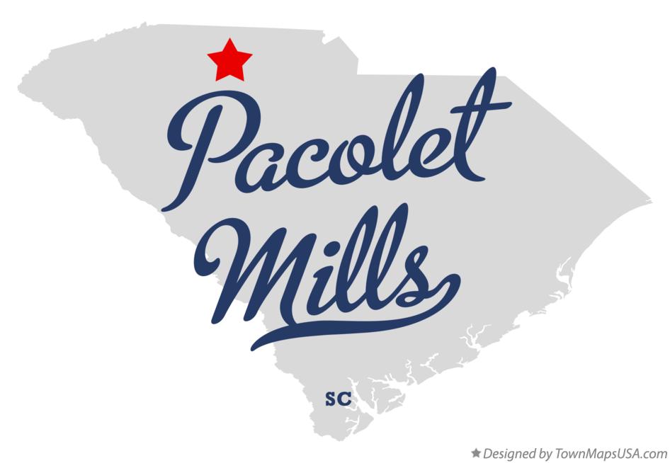 Map of Pacolet Mills South Carolina SC