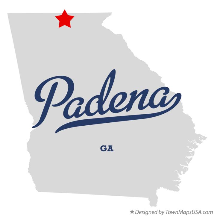 Map of Padena Georgia GA