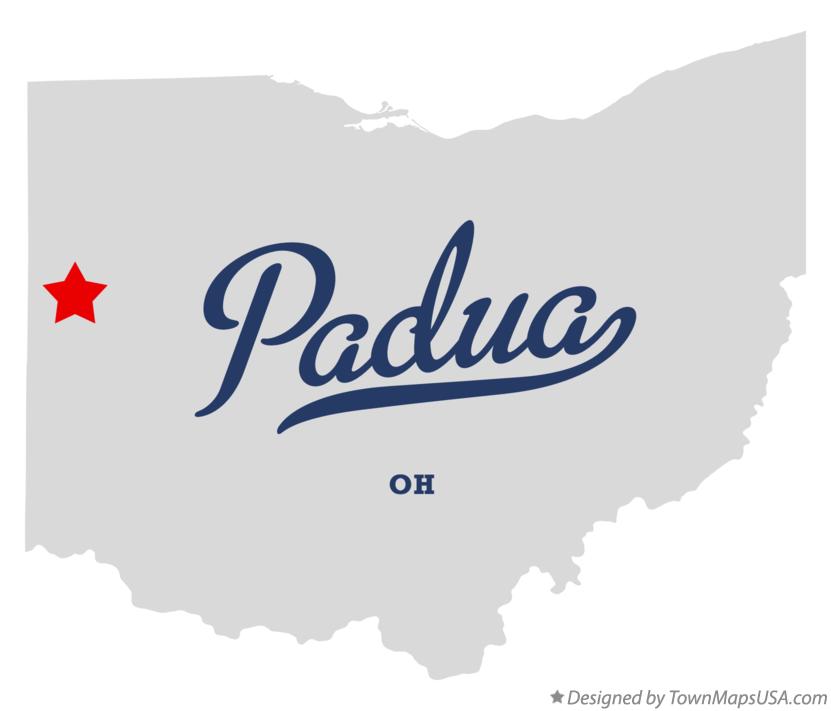 Map of Padua Ohio OH