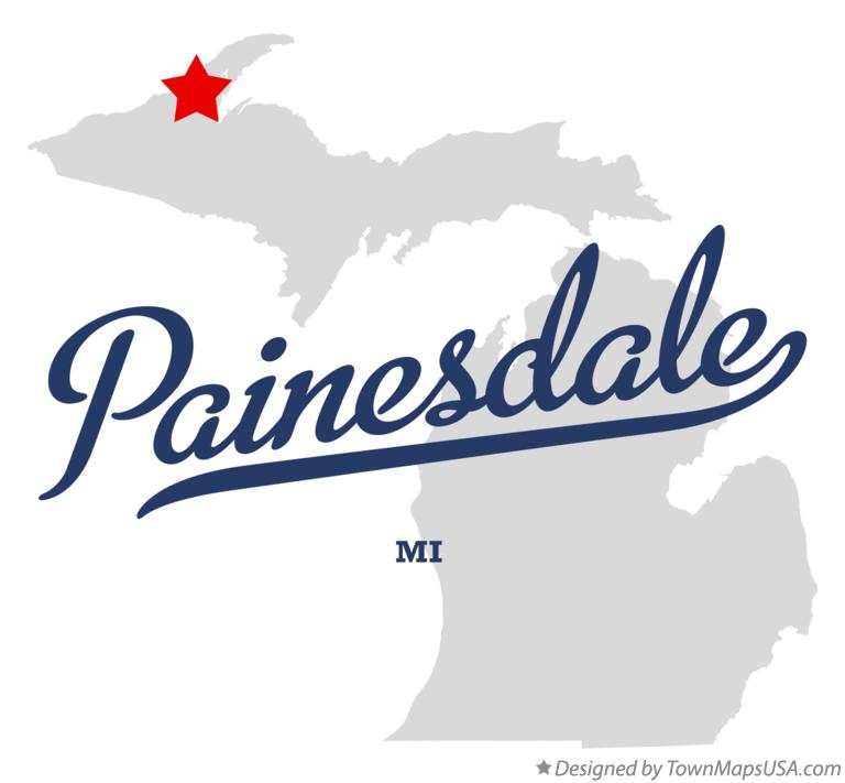 Map of Painesdale Michigan MI