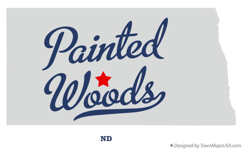 Map of Painted Woods North Dakota ND