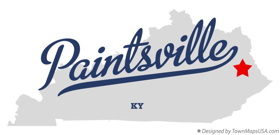 Map of Paintsville Kentucky KY