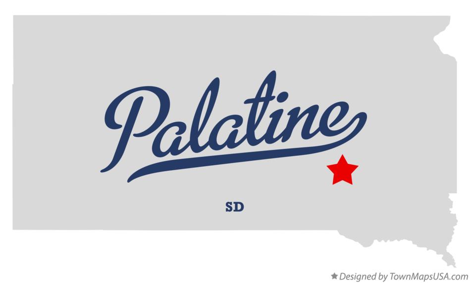Map of Palatine South Dakota SD