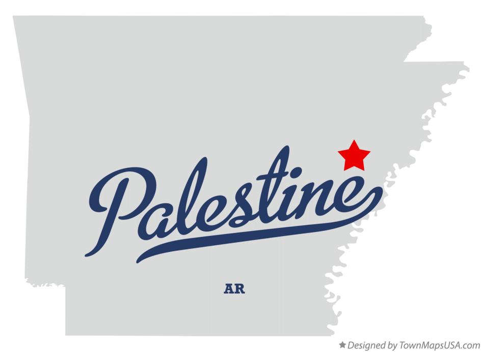 Map of Palestine Arkansas AR