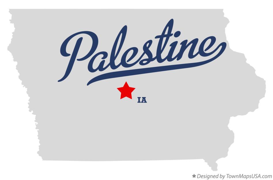 Map of Palestine Iowa IA