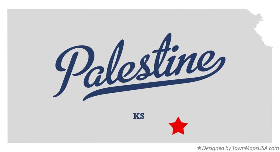 Map of Palestine Kansas KS