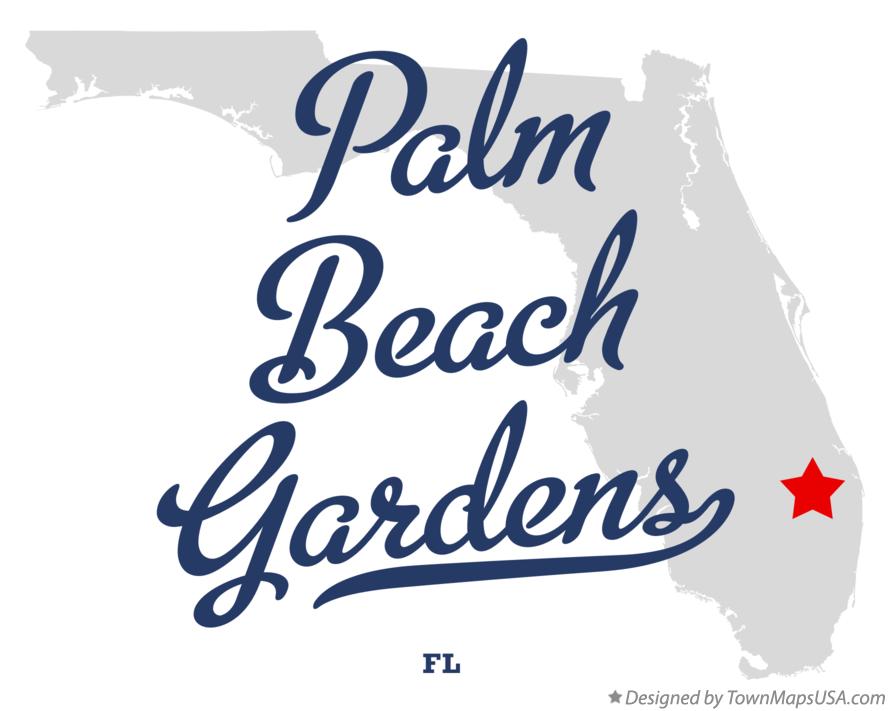 Map of Palm Beach Gardens Florida FL