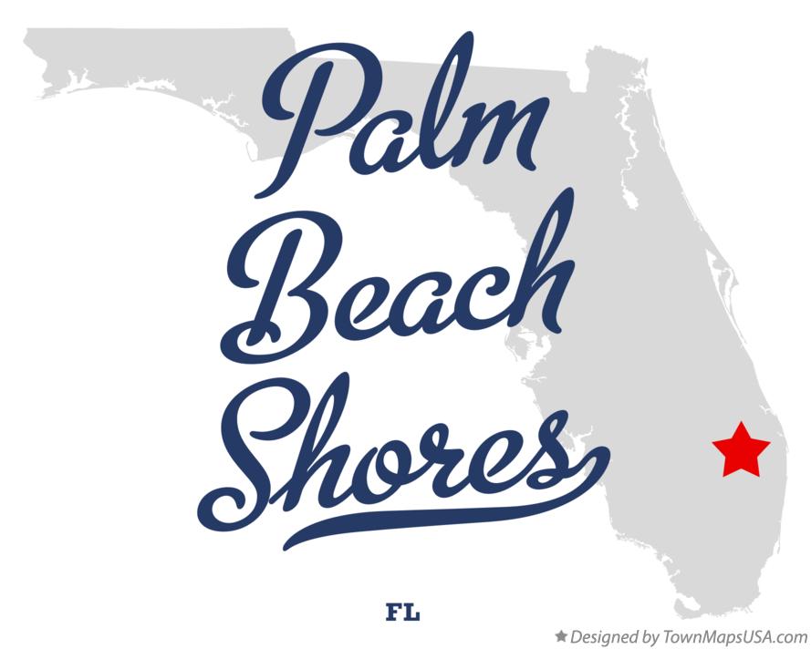 Map of Palm Beach Shores Florida FL