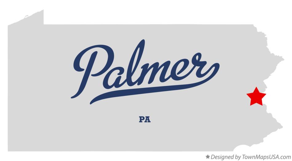 Map of Palmer Pennsylvania PA