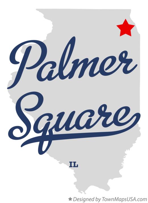 Map of Palmer Square Illinois IL