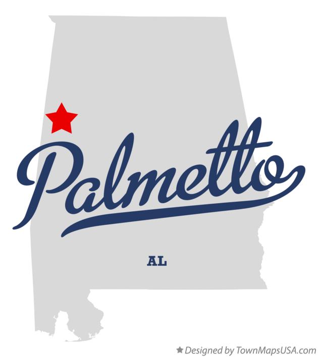 Map of Palmetto Alabama AL